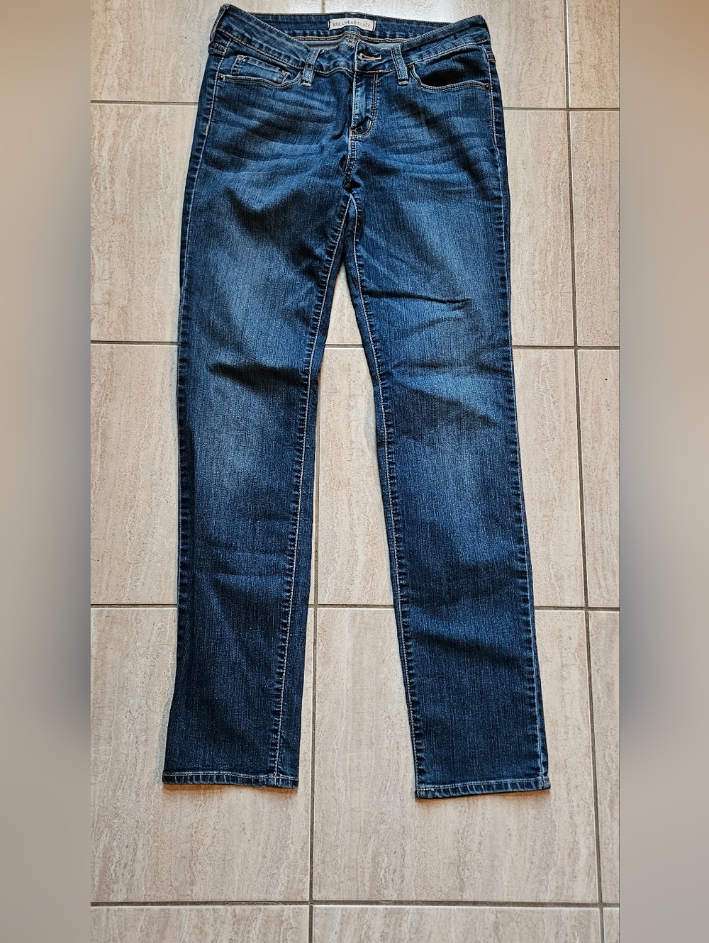 Bullhead Black Dark Blue Straight Leg Jeans Women's Stretch PacSun